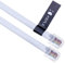 RJ12 a RJ12 Cavo 5m 6P6C Piatto di Estensione Telefonico Spina Da Maschio a Maschio a Rete Fissa Presa Centralino Dati Filo RJ-12 a RJ-12 (Bianco)