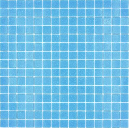 Mosaikfliese Glas hellblau Wandfliesen Badfliese Duschrückwand Fliesenspiegel MOS200-A13-N_f | 10 Mosaikmatten
