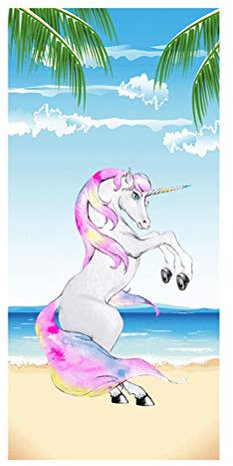 Blau Böhmen Badetuch zum Liegestühle, Tier Schildkröte Flamingo Einhorn Hund Schwimmbad Strandtücher, Schwimmen Sport Reise Fitnessstudio Strandtücher Mikrofaser Polyester (Mehrfarbig 1)