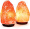 2x Natural Himalayan Salt USB Lamp, Natural Himalayan Crystal Rock Salt Lamp Pink Light, Hand Crafted Wooden Base Direct from Foothills of The Himalayas, Comes with UK Switch Cable and Bulb