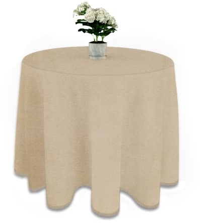 LUA VIKA Falda Mesa Camilla Redonda Chenilla, Ropa Mesa Camilla Redonda, Color Beige, 80 cm