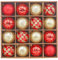Valery Madelyn Kunststoff Christbaumkugeln 16 Stücke 8CM Baumschmuckkugeln Weihnachtskugeln mit Aufhänger für Weihnachtsdekoration Traditionelles Thema Rot Golden