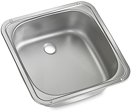DOMETIC VA 910 eckige Spüle, 370 x 370 mm, Waschbecken, Edelstahl für Wohnwagen, Boot, Caravan und Wohnmobil