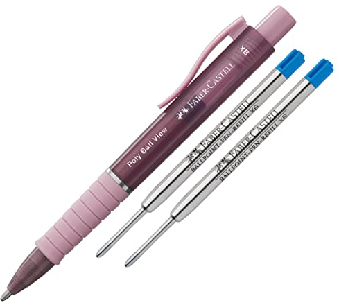 Faber-Castell Kugelschreiber Poly Ball View, Mine XB (Rose shadow + Minen)