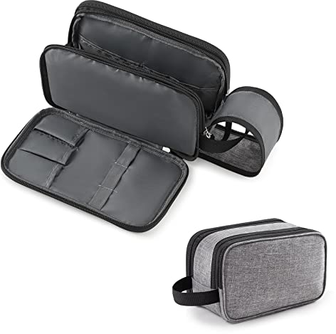 Lifewit Kulturbeutel Herren großer Kulturtasche Herren Kosmetiktasche mit doppelten Reißverschlüssen, Organizer Waschtasche schminktasche für Bad und Reise für Hygieneartikel, Medium, Grau