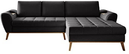 Mirjan24 Ecksofa Nozzion, Eckcouch mit Schlaffunktion und Bettkasten, Holzfüße, L-Form Bettsofa, Sofa/Couch, Wohnlandschaft, Polsterecke, Polstergarnitur (Evolution 19, Seite: Rechts)