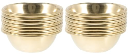 Garneck 14-Teiliges Für Buddhistische Altare Material Aus Messing Wassergläser Trinkgläser Messing-Teeschale Tibetische Opferschale Weihwasserschale