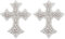 SUPERFINDINGS 2Pcs Beige Cross Appliques Patch Embroidery Iron on Sew on Clothing Patches 105x85x4.5mm Vintage Rhinestones Crucifixion Sewing DIY Badge Patches for Bag Dress Jacket Repairing