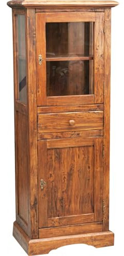 Biscottini Vetrina soggiorno in legno 150x43x55 cm-Mobile bar per casa porta liquori - Mobile cucina e mobile soggiorno