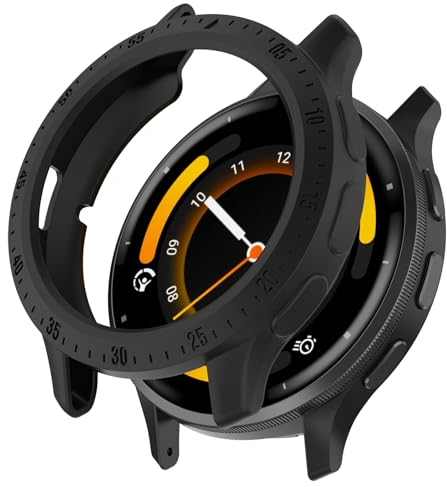 GIOPUEY Hülle Kompatibel mit Garmin Venu 3 45mm, Weich und leicht Premium TPU Silikon Schutz Case Cover Schutzhülle - Black
