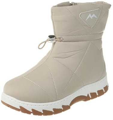 Fulidngzg Barfußschuhe Damen Winter Gefüttert Outdoor Winterschuhe Schlupfstiefel Wasserdicht Langschaf Schneeschuhe Schneestiefel Flache Wandern Winterstiefel Snow Boots Schneeboots Winterboots