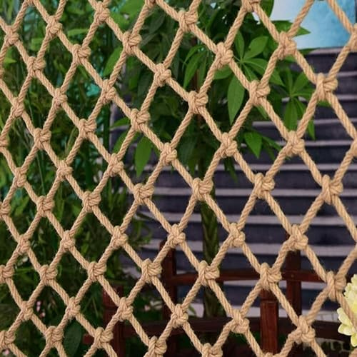 TIST Safety Net Stair Balcony Railing Interior Decoration Treehouse Swing Fence Netting Plants Climbing Ruck Trailer Cargo Net (Size : 3m*5m)