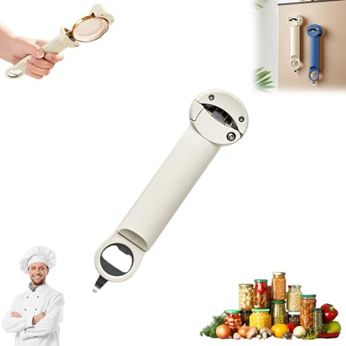 Seinohome Glasöffner, multifunktionaler einziehbarer Flaschenöffner, verstellbarer multifunktionaler Edelstahl-Dosenöffner, Glasöffner, Arbeitssparender Flaschenöffner mit Edelstahl-Getriebe (grau)