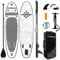 HEYBOARD Aufblasbares SUP Board, Stand Up Paddle Board 320x81x15cm mit Premium Zubehör inklusive Rucksack, verstellbarem Paddel, Handpumpe, Leine, Abnehmbarer Flosse, Streifen grau