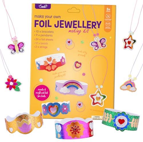 LAOESE Schmuck Bastelset Mädchen, Folienspaß Kinder-Geschenk Mädchen 4 5 6 7 8 Jahre, Kreativ Basteln für Mädchen 6 7 8 9 10 Jahre, Spielzeug für Kinder Mädchen ab 4 Geschenkideen