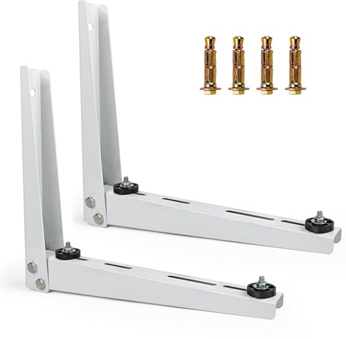 Mini Split Air Conditioner Wall Mounting Bracket, Heavy Duty Foldable Support Bracket for Outside AC Unit / Heat Pump Unit 7000-15000 BTU