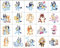 Temporäre Tattoo Set Kinder Tattoos für bluey,20 Blätter Kindertattoos Aufkleber Stickers für Geschenktüten Kindergeburtstag Mitgebsel Mädchen Jungen