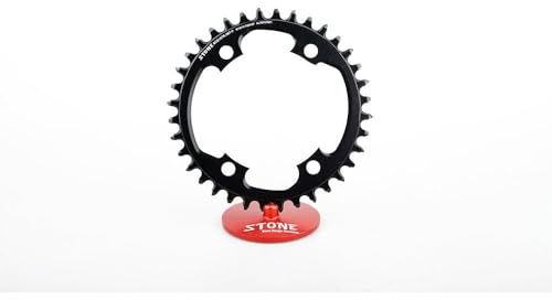 Stone Rundes Kettenblatt 107 BCD kompatibel mit SRAM Rival AXS Gravel Road CNC Aluminium 7075-T651 4 Arme 38T | 40T | 42T | 44T | 46T | 48T (46T)