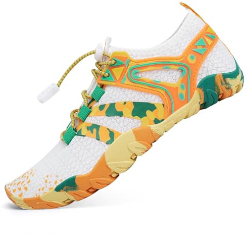 WateLves Badeschuhe Damen Herren Wasserschuhe Schwimmschuhe Strandschuhe Aquaschuhe Schnell Trocknend Surfschuhe Unisex Sommer(Tarnung Orange 37)