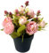 Fiori artificiali per tombe 6 X7 pollici Rose artificiali Fiori per tombe in vasi Fiori per cimitero in seta per funerali funebri Decorazioni per tombe commemorative Stile 2 Fiori per cimitero