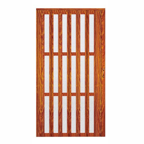 Porta scorrevole, porta soffietto da interno Porte a due ante per un'apertura di 80 pollici/ 203 cm di altezza, Senza foratura Porta interna a fisarmonica alternative con vetro acrilico smerigliato, i