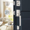 Satin Nickel Front Door Handle and Deadbolt Set, Front Door Lock Set with Crystal Glass Door Knob, Exterior Door Lock Set with Single Cylinder, Reversible for Right & Left, Satin Nickel