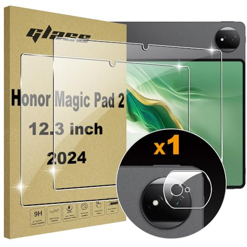 Lemxiee Cristal Templado para Honor Magic Pad 2 Protector pantalla [2+1 pieza] Vidrio templado Protector de Lente cámara y HD vidrio templado Protector pantalla para para Honor Magic Pad 2 12.3