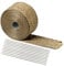 Hitzeschutzband Auspuff, 5M*5CM Auspuff Dichtband gelb mit 10 Kabelbinder Edelstahl, Basalt-Heizband, Krümmer-Heizband für Motorrad-Krümmer