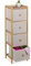 Relaxdays Kommode, HBT: 94 x 31 x 30 cm, 4 Stoffschubladen, Flur, Schlafzimmer, schmaler Schubladenschrank, beige/Natur
