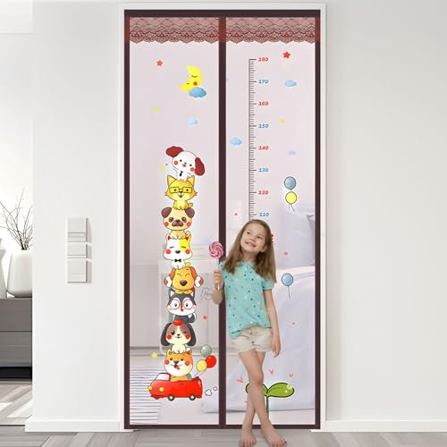 Moustiquaire magnétique pour porte, moustiquaire ultra fine à fermeture automatique, moustiquaire magnétique pour porte et fenêtre, installation sans perçage avec ruban adhésif, noir 90x210cm