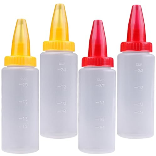 PHENOFICE 4stücke Quetschflasche Aus Lebensmittelechtem Multifunktions-dosierflasche Für Kuchen-dekoration Zuckergussflasche Für Haushalt Kleine Dekorationsflasche Backzubehör Diy-werkzeug z