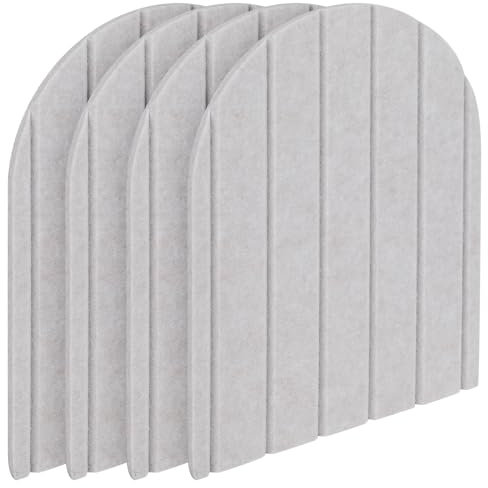 Btstil 3D Wandpaneele, 4 Stück 43 x 32 cm Wandschutz Filz-Paneel Dekorative Wandpaneele, Selbstklebend Antikollision Wandaufkleber für Schlafzimmer, Kinderzimmer (Beige)