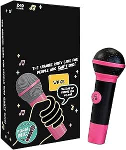 AZURAOKEY Grab That Mic Spiel - 2025 Neues Grab Your Mic Partyspiel, Familien-Karaoke-Spiel for aufregenden Spaß bei Partys - 125 Liedkarten geeignet for 2-10 Spieler Musikliebhaber