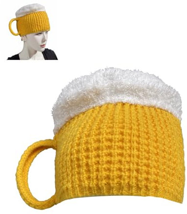 T TAKONE Après Ski Mütze – Einheitsgröße Kostüm für Herren & Damen, Perfektes Party-Outfit & Accessoire für Après-Ski Feiern,Gelb