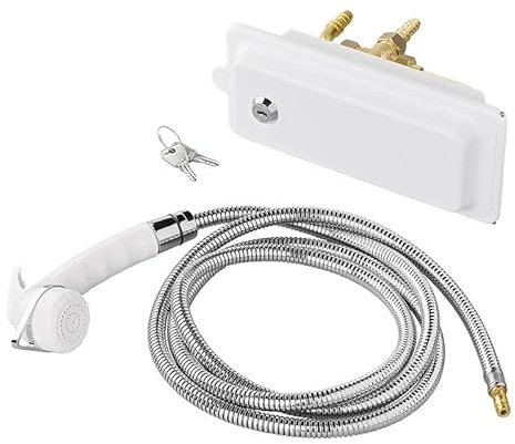 Conector de ducha exterior para autocaravanas y caravanas – Juego completo con manguera de ducha y cabezal de ducha