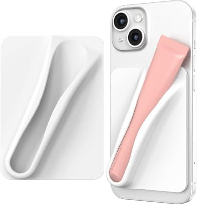 KGDUYC Lipgloss-Schutzhülle für Handy, lipgloss handyhülle,handyhülle lipgloss halter,seidiges Lippenhalter, zum Aufkleben, kompatibel mit iPhone, Samsung, Galaxy, Android-Smartphones (Weiß)