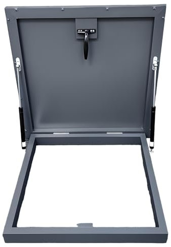Galvanized Steel Roof Hatch, Basement Window Well Covers, Rooftop Hatch Lid, Highly Sealed Basement Window Well Covers, for Maintenance Roof, Manhole/Cellars Exit Covers(LxW 95x55cm/37.4x21.7in)