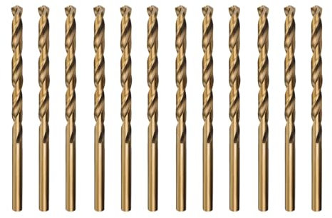 Misuyue M35 Cobalt HSS Twist Drilling Bits, 12pcs Metal Drill Bit 2.5mm/0.098, Carbide Drill Bits for Stainless Copper Wood Plastic Aluminum and other Hard Materials
