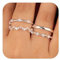 ALEXCRAFT Ringe Set Silber 925 Damen Frauen Wasserfest Silver Rings für Freundin Mama 4 Stück