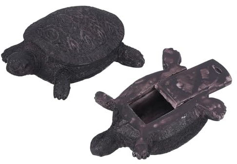 QUARKZMAN Schlüsselversteck für Draußen, Faux-Schildkröte mit Geheimfach | zum diskreten und sicheren Verstauen von Schlüsseln, Bargeld und Wertsachen