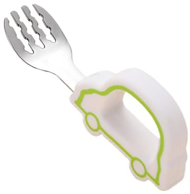 JINGLING Cuillère Bébé Alimentation, Ustensiles d'Apprentissage Manger Autonomie, Ustensiles de Nourriture Ergonomiques à Prise Facile pour Parents et