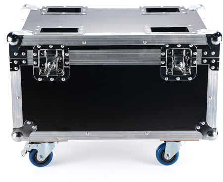 Ukfog Transportcase-Anwendbar auf 200W 18 LED Par Scheinwerfer, Flightcase für 4 Stück-LED Strahler，Hartschale/Leder/Baumwolle Futter/62,5 x 41 x 45,5 cm mit Rollen Flightcase