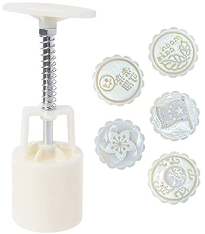 SHYYOULQE 50 g Kuchen chinesische Wörter geformt Handdruck Dekorieren Gadget für Küche Mitte Herbst Backen Gebäck Werkzeuge Kit