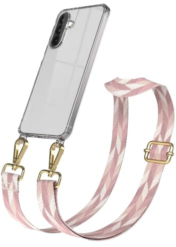 EAZY CASE Handykette - Verstellbares Taschenband kompatibel mit Galaxy A56, Schulterriemen, Handykordel mit Silikon Hülle, Umhängetasche, Rosa Mix Gold