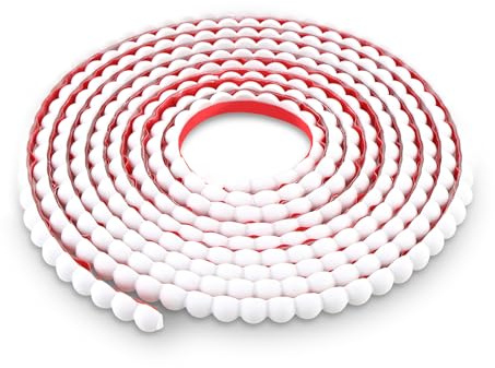 Trimold 5m x 1cm Peel and Stick Unfinished Beaded Trim - Easy to Paint, Flexible DIY Craft Molding for Mirror Frame, Backsplash, Wall, Door, Cabinet, Dresser, Shelf