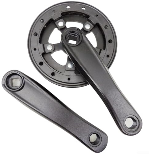 Conjunto de manivela cónico cuadrado compacto de 140 mm con plato de aluminio 28T 30T 32T para bicicletas plegables y pequeñas (28T)