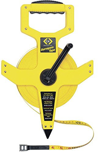 C.K T3565 100 Mètre à ruban vinyle et fibre avec dérouleur de 30 m