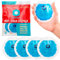 Round Blue Gel Ice Packs with Cloth Backing - Set of 5 Multipurpose Flexible Reusable Hot or Cold Packs by IceWraps