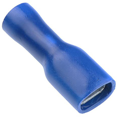 50 x Blue 4.8mm Female Fully Insulated Crimp Spade Connector 14-16 AWG Wire Cable Electrical
