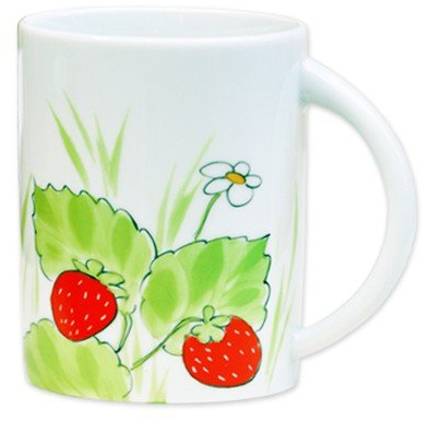 Helina Tilk Erdbeeren Henkelbecher Porzellan handbemalt